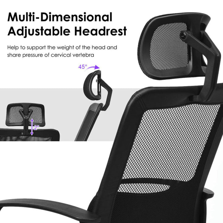 Hommoo Mesh Office Chair High Back Ergonomic Swivel Chair, Home Office Computer Desk Chair, Small Office Chair for Image 3