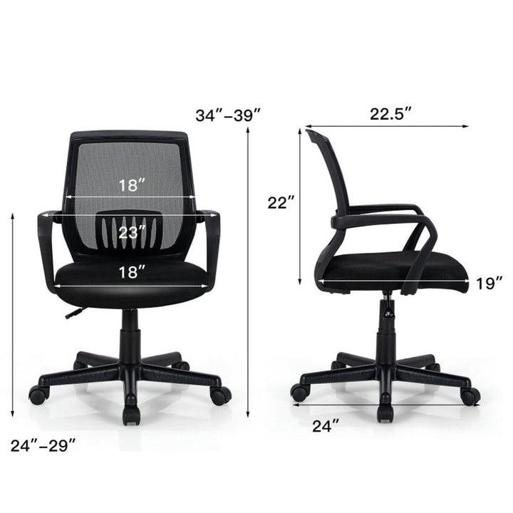 Hommoo Mid-Back Mesh Height Adjustable Executive Chair with Lumbar Support, Home Office Computer Desk Chair Image 4