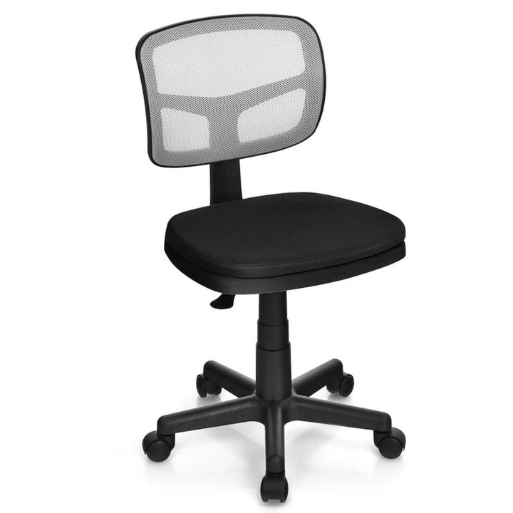 Hommoo Armless Computer Chair with Height Adjustment and Breathable Mesh for Home Office-Black, Home Office Computer Image 1