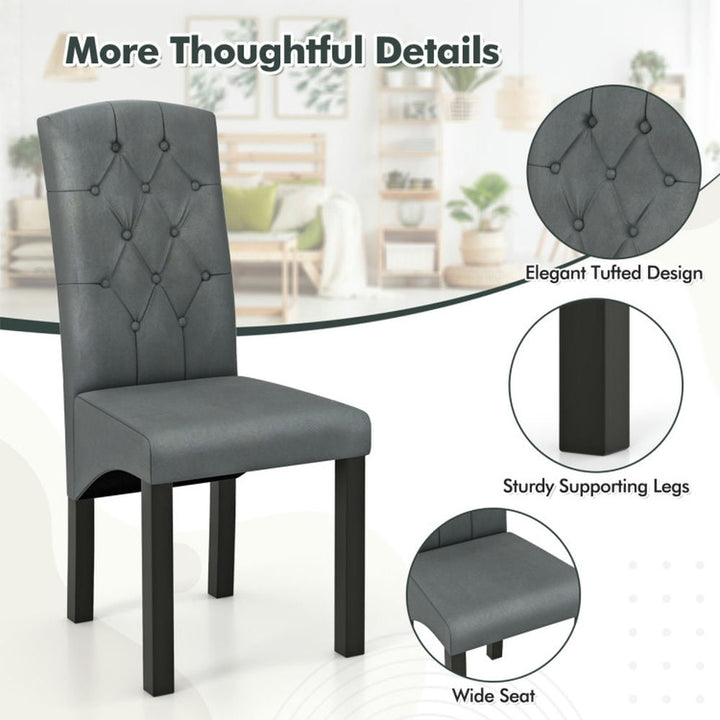 Hommoo Dining Chair,Dinner Chair,Modern Dining Chair with High Backrest High-density Sponge Cushion-Dark Gray Image 2