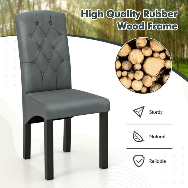 Hommoo Dining Chair,Dinner Chair,Modern Dining Chair with High Backrest High-density Sponge Cushion-Dark Gray Image 4