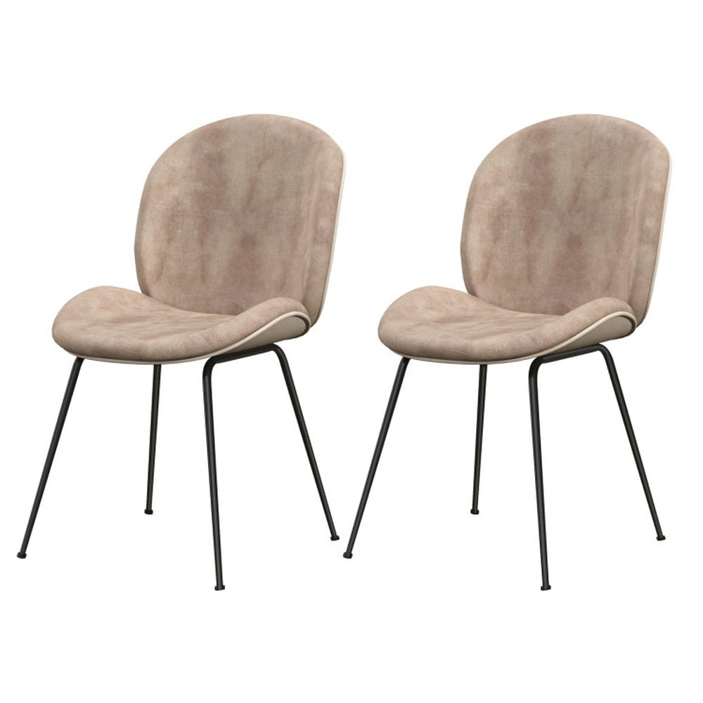 Hommoo Dining Chairs, Kitchen Chairs Trattoria Chairs,Set of 2 Armless Dining Chairs with Metal Base and Padded Image 1