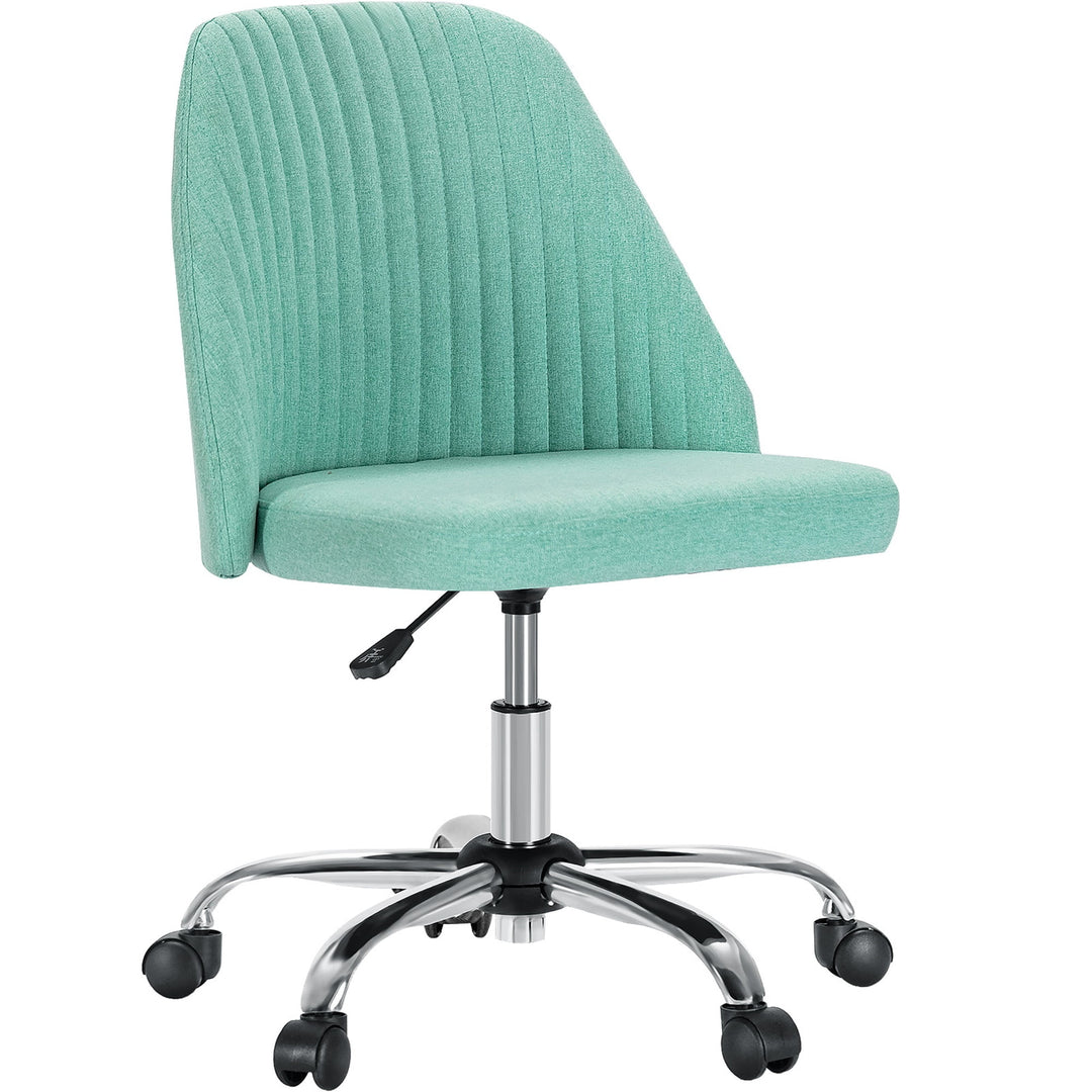 Hommoo Office Desk Chair - Modern, Adjustable, Swivel Fabric Design with Wheels, Computer Chair for Small Spaces, Green Image 2