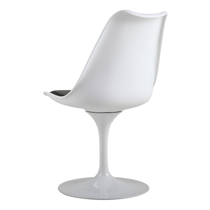 Hommoo Dining Room Chairs for Kitchen, Elegant Bar Chair, Dining Furniture, White + Black Image 4