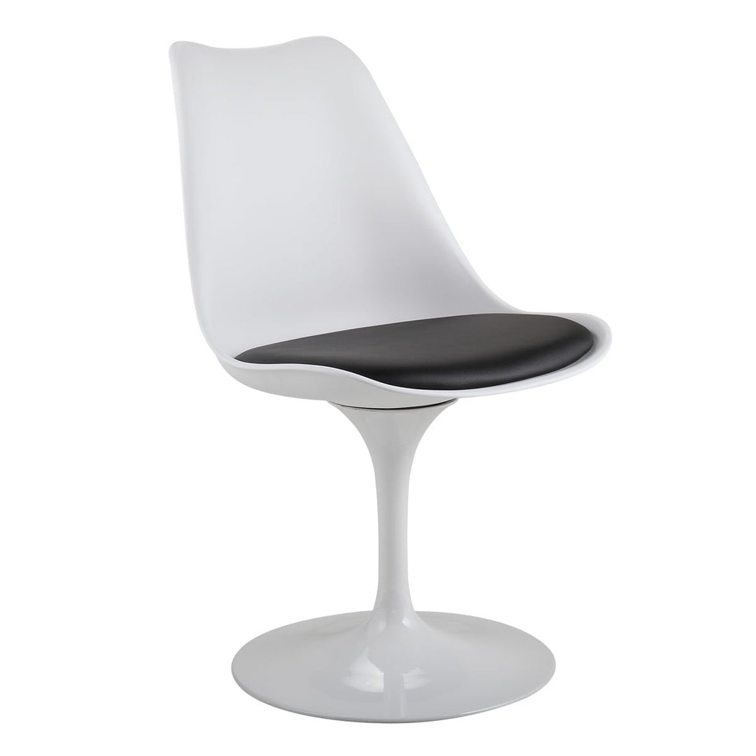 Hommoo Dining Room Chairs for Kitchen, Elegant Bar Chair, Dining Furniture, White + Black Image 6