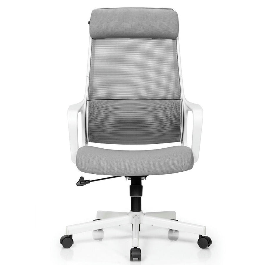 Hommoo Adjustable Mesh Office Chair with Heating Support Headrest-Gray, Home Office Computer Desk Chair Image 1