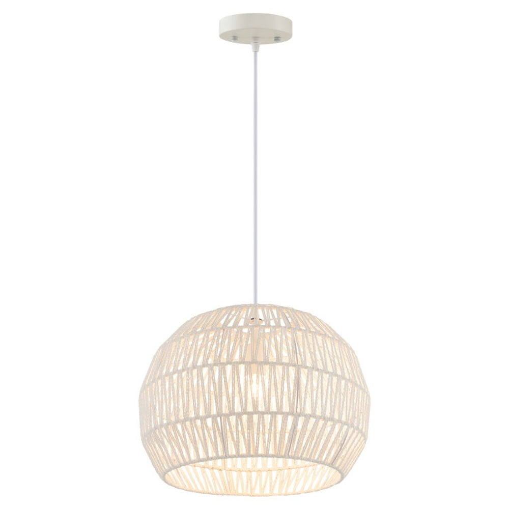 Hommoo Lights Chandelier Pendant Ceiling Lighting,Round Farmhouse Rattan Pendant Lights with Adjustable Hanging Image 1