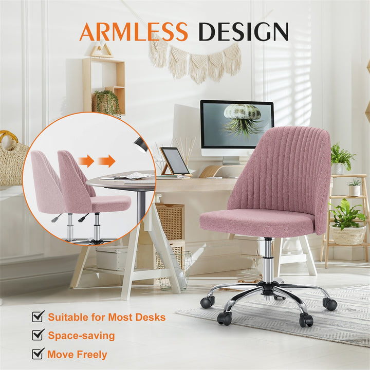 Hommoo Office Desk Chair - Modern, Adjustable, Swivel Fabric Design with Wheels, Ideal Home Office Computer Chair for Image 2