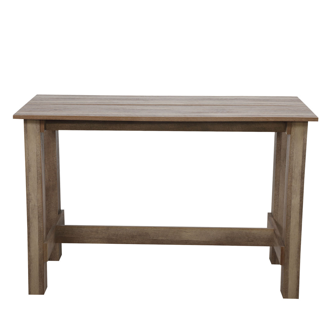 Hommoo Rustic Wooden Rectangle Dining Table - 55" x 25" x 35" Image 4