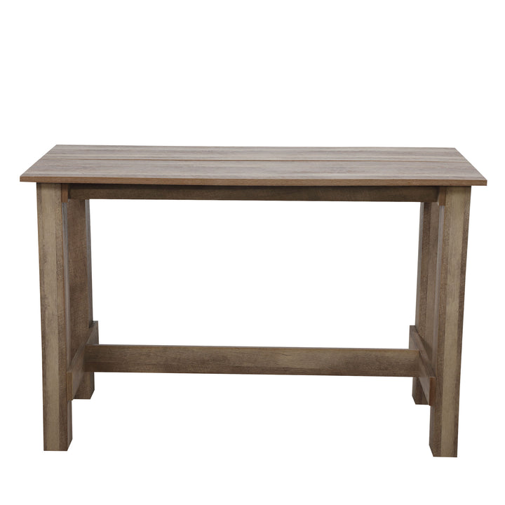 Hommoo Rustic Wooden Rectangle Dining Table - 55" x 25" x 35" Image 4