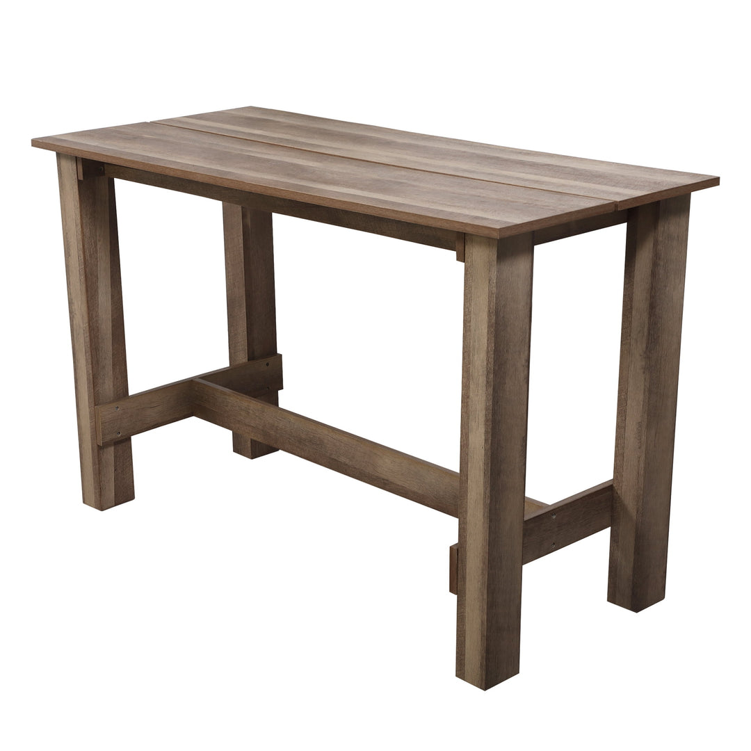 Hommoo Rustic Wooden Rectangle Dining Table - 55" x 25" x 35" Image 6