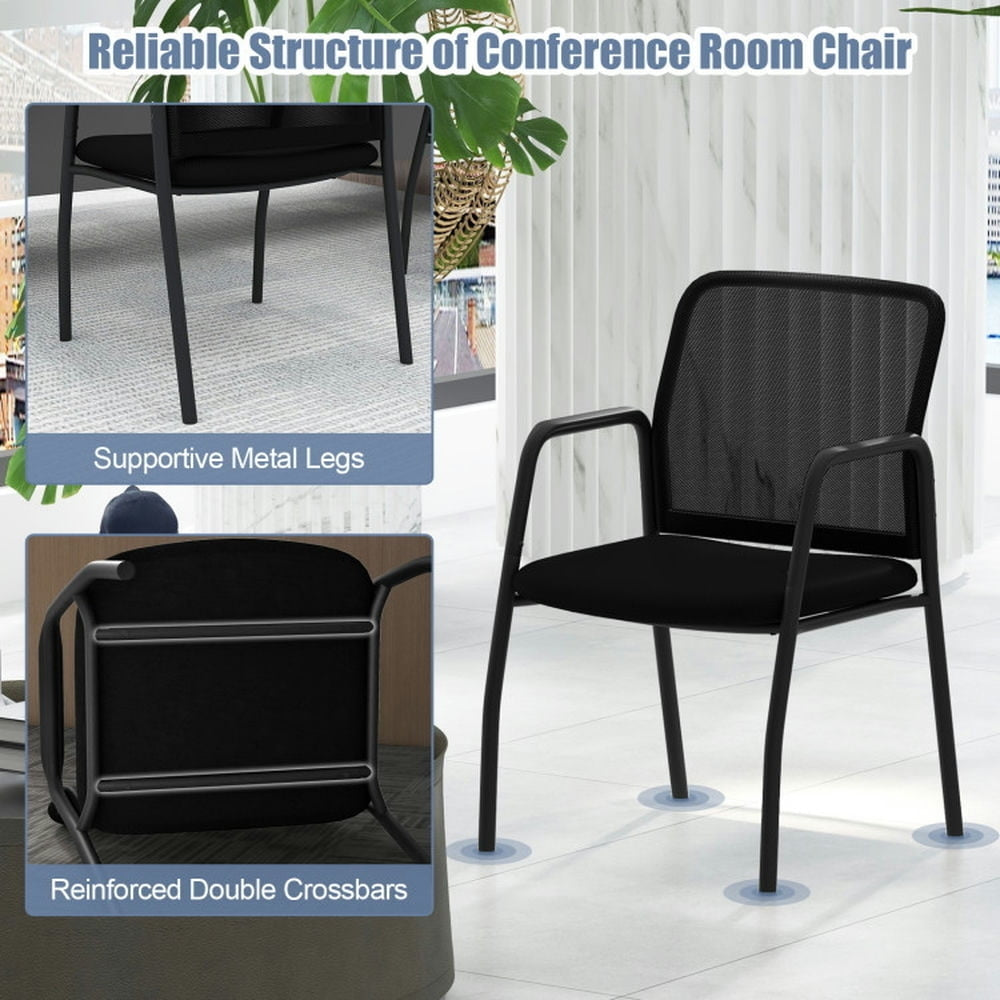 Hommoo Office Guest Chairs,Modern Reception Chair,Waiting Room Chair Set of 2 Office Guest Chairs with Ergonomic Mesh Image 2