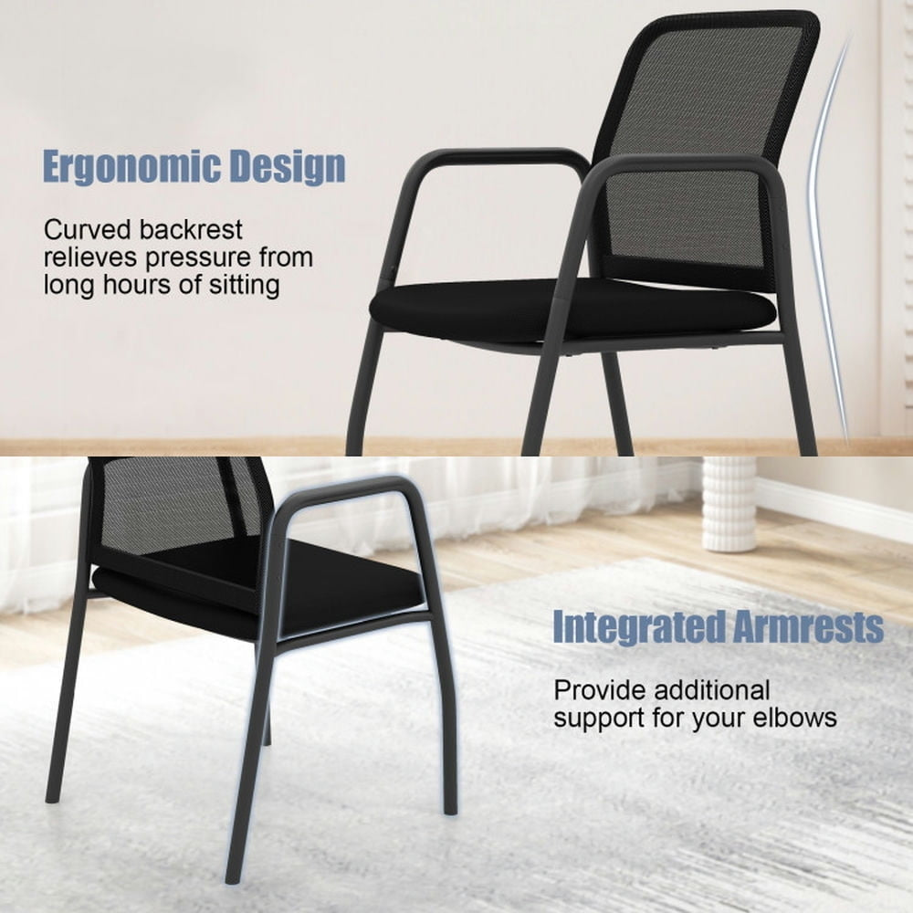 Hommoo Office Guest Chairs,Modern Reception Chair,Waiting Room Chair Set of 2 Office Guest Chairs with Ergonomic Mesh Image 4