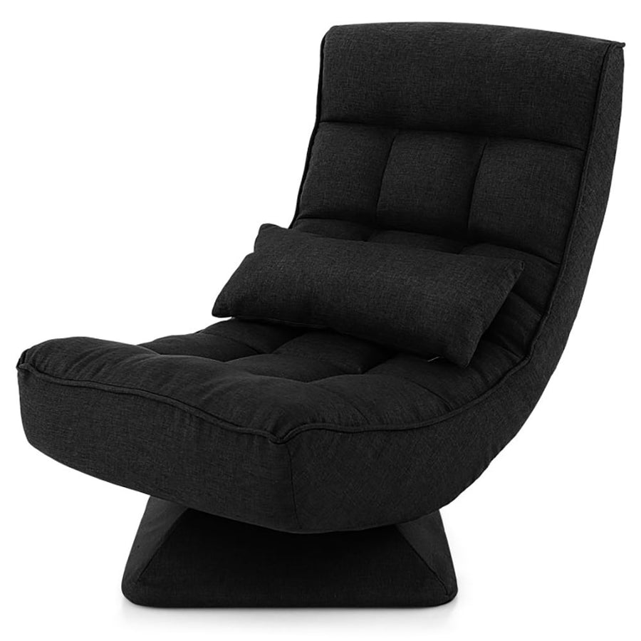 Hommoo 5-Level Adjustable 360  Swivel Floor Chair with Massage Pillow-Black Image 1