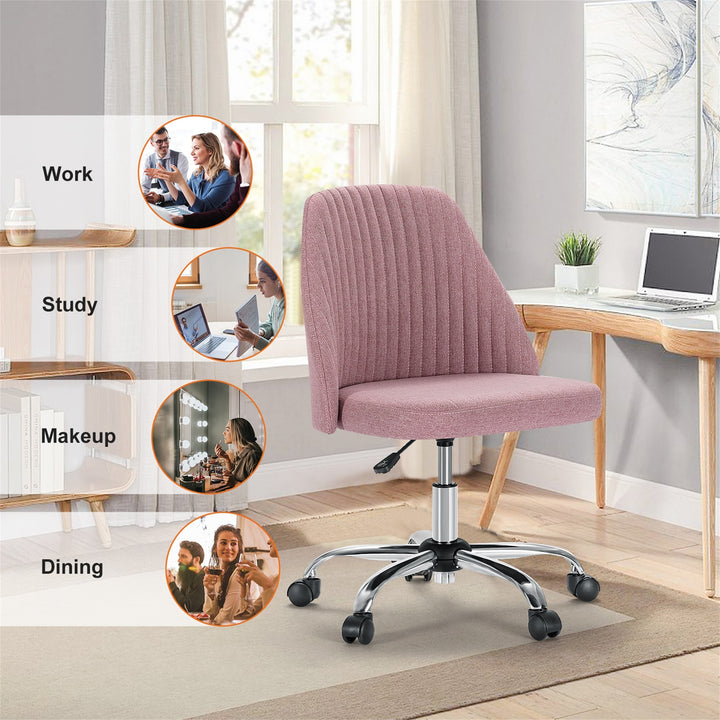 Hommoo Office Desk Chair - Modern, Adjustable, Swivel Fabric Design with Wheels, Ideal Home Office Computer Chair for Image 4