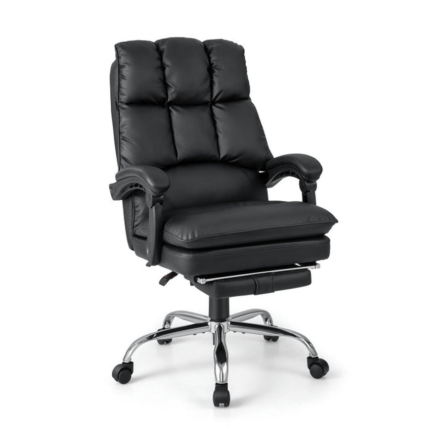 Hommoo Ergonomic Adjustable Swivel Office Chair with Retractable Footrest-Black, Home Office Computer Desk Chair Image 1