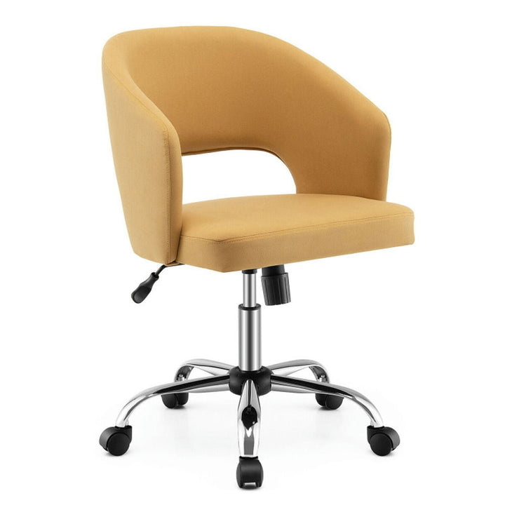 Hommoo Upholstered Swivel Office Chair with Hollow Out Back, Home Office Computer Desk Chair, Small Office Chair for Image 4