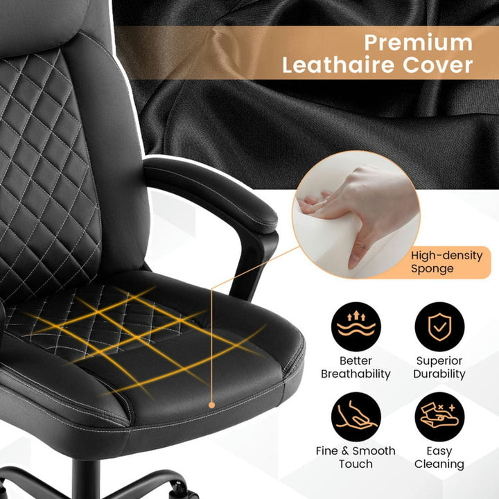 Hommoo High Back Ergonomic Executive Chair with Thick Headrest Cushion-Black, Home Office Computer Desk Chair Image 4