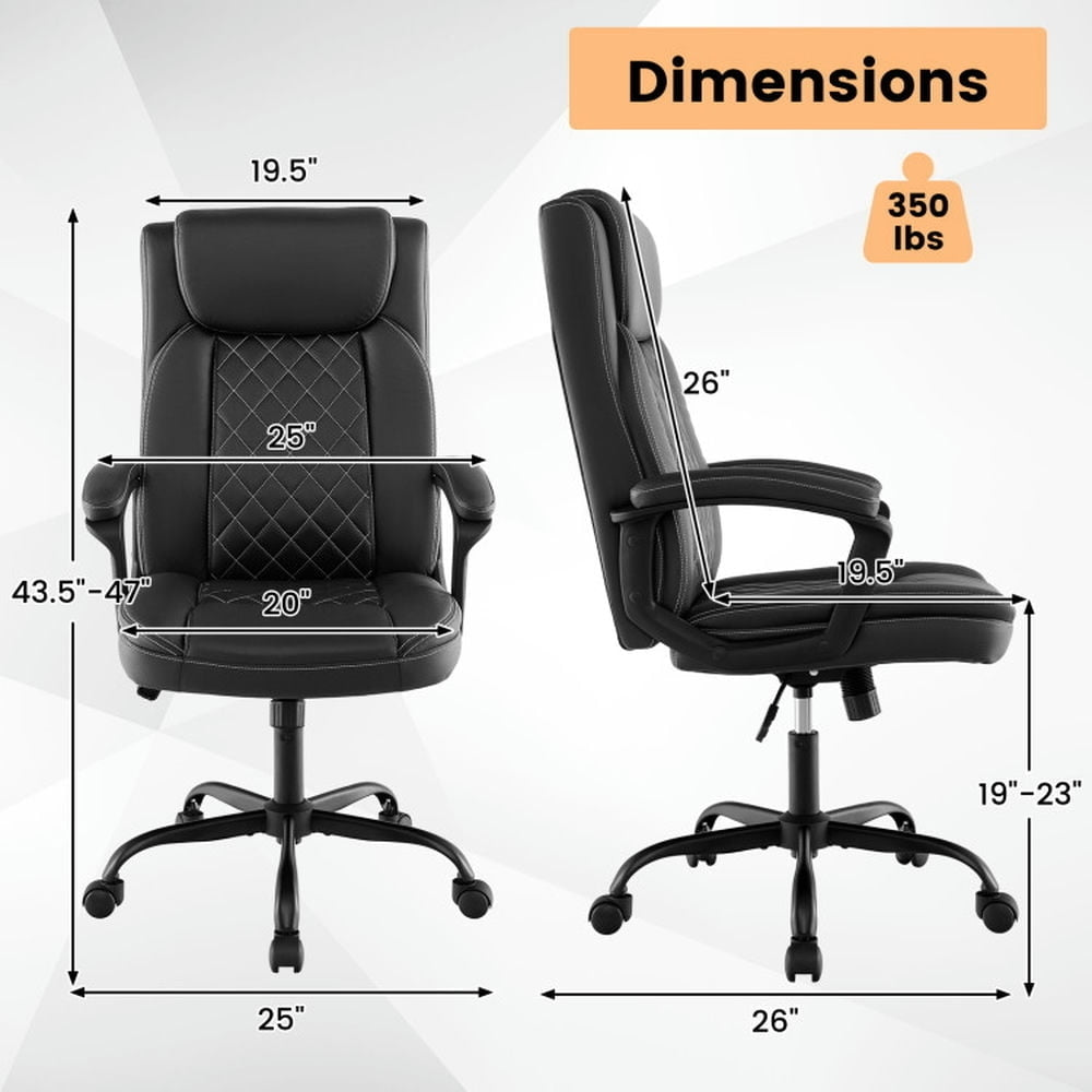 Hommoo High Back Ergonomic Executive Chair with Thick Headrest Cushion-Black, Home Office Computer Desk Chair Image 5