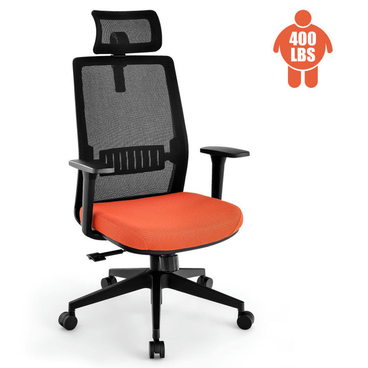 Hommoo Ergonomic Office Chair with Lumbar Support and Adjustable Headrest-Black, Home Office Computer Desk Chair Image 3