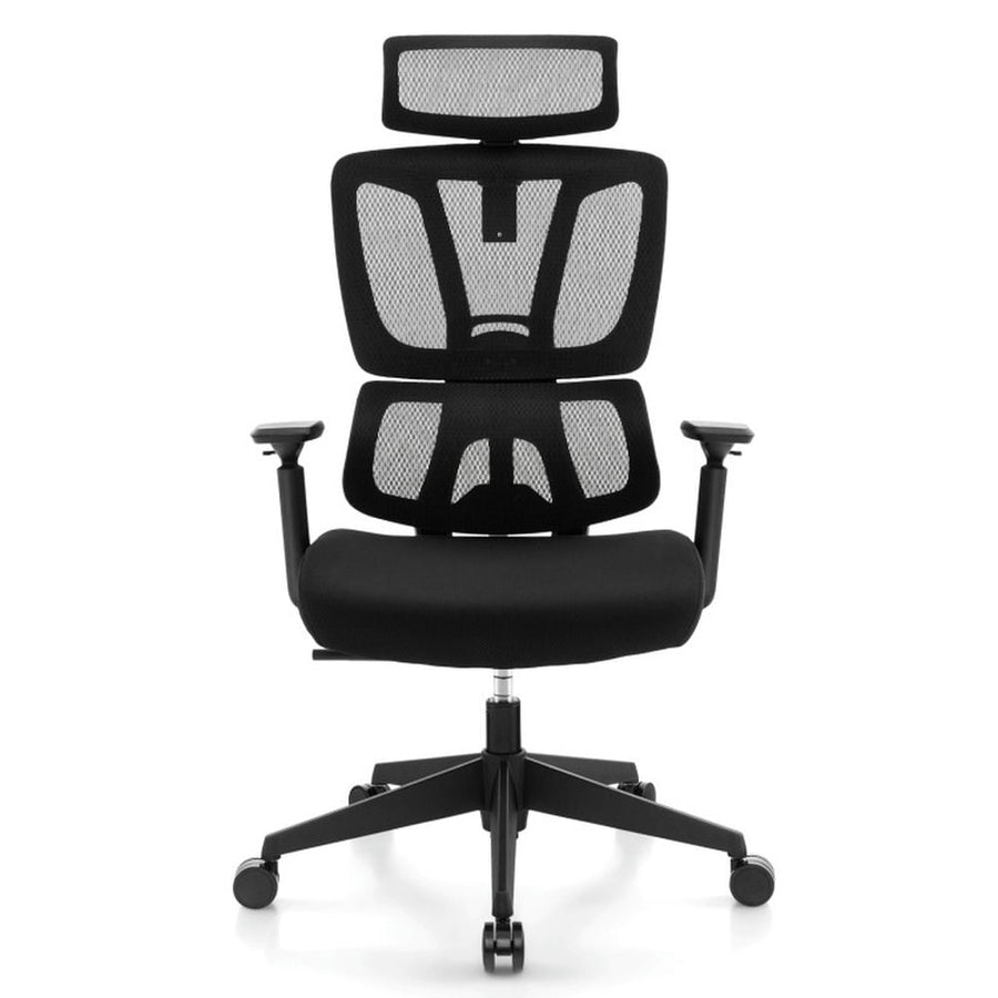 Hommoo Ergonomic Office Chair with N Type Lumbar Support and Adjustable Headrest-Black, Home Office Computer Desk Chair Image 1