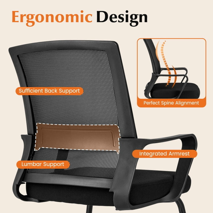 Hommoo Office Guest Chair with Lumbar Support for Waiting Room-1 Piece, Home Office Computer Desk Chair Image 2