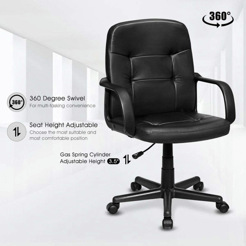 Hommoo Ergonomic Office Chair with 360-degree Wheels, Home Office Computer Desk Chair, Small Office Chair for Image 2