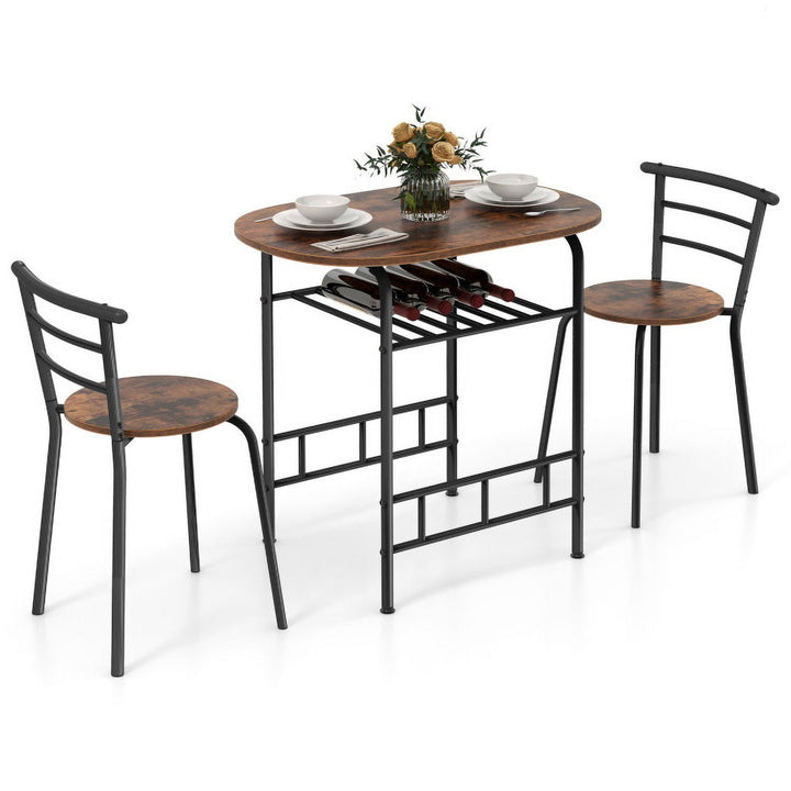 Hommoo Dining Room Table Set,Dining Table Set,3-Piece Space-Saving Bistro Set for Kitchen and Apartment Image 4