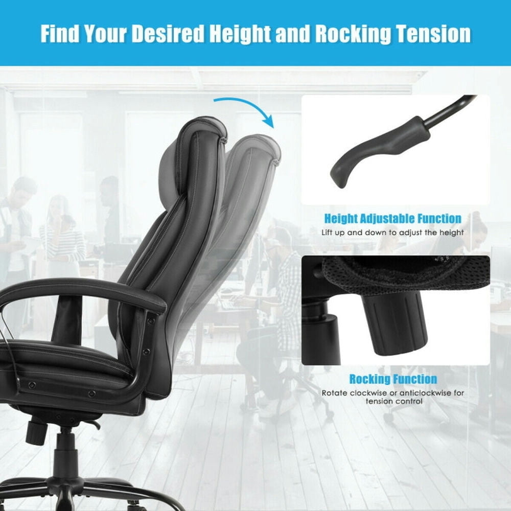 Hommoo Massage Executive Office Chair with 6 Vibrating Points-Black, Home Office Computer Desk Chair, Small Office Chair Image 6