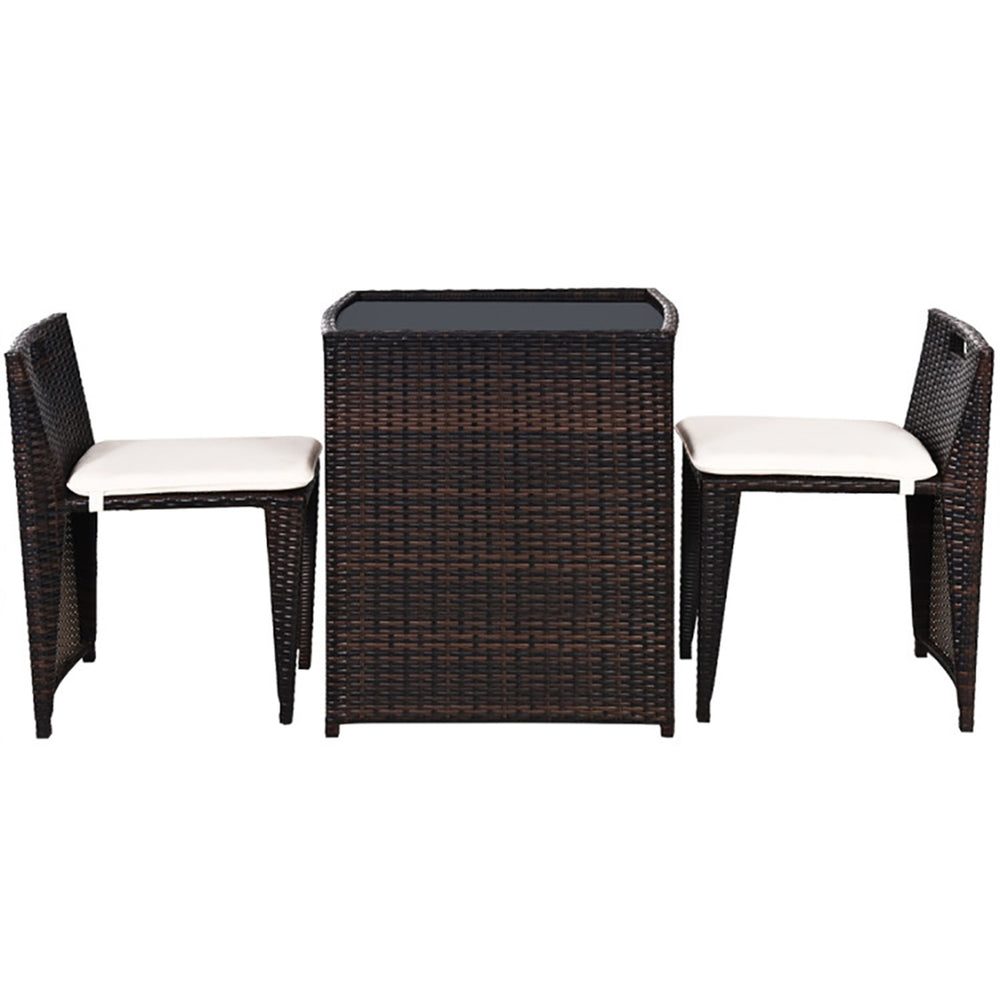 Hommoo Modern Outdoor Furniture Sets No Assembly Needed with Seat Cushion and Dining Table for Patio or Deck Image 2