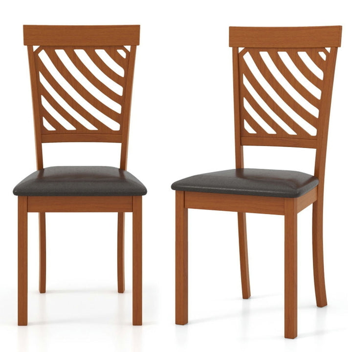 Hommoo Dining Chairs, Kitchen Chairs Trattoria Chairs,Dining Chair Set of 2 with Rubber Wood Legs and Ergonomic Back for Image 1