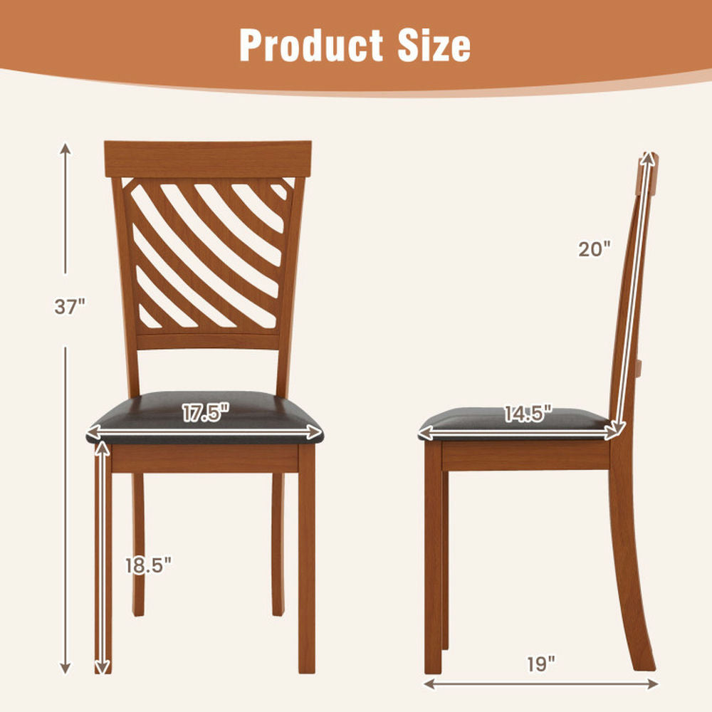 Hommoo Dining Chairs, Kitchen Chairs Trattoria Chairs,Dining Chair Set of 2 with Rubber Wood Legs and Ergonomic Back for Image 2