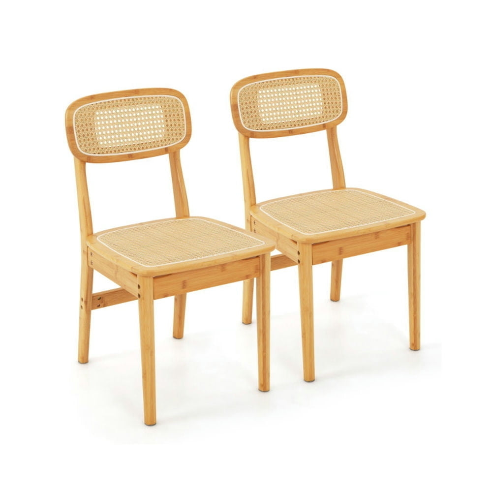 Hommoo Dining Chairs, Kitchen Chairs Trattoria Chairs,Set of 2 Rattan Dining Chairs with Simulated Rattan Image 1