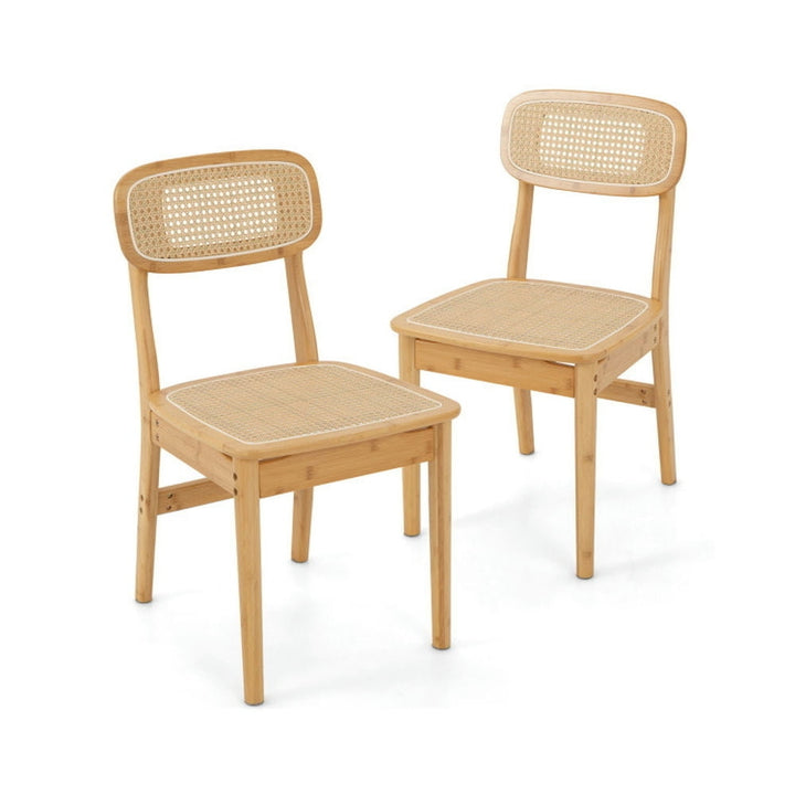 Hommoo Dining Chairs, Kitchen Chairs Trattoria Chairs,Set of 2 Rattan Dining Chairs with Simulated Rattan Image 4