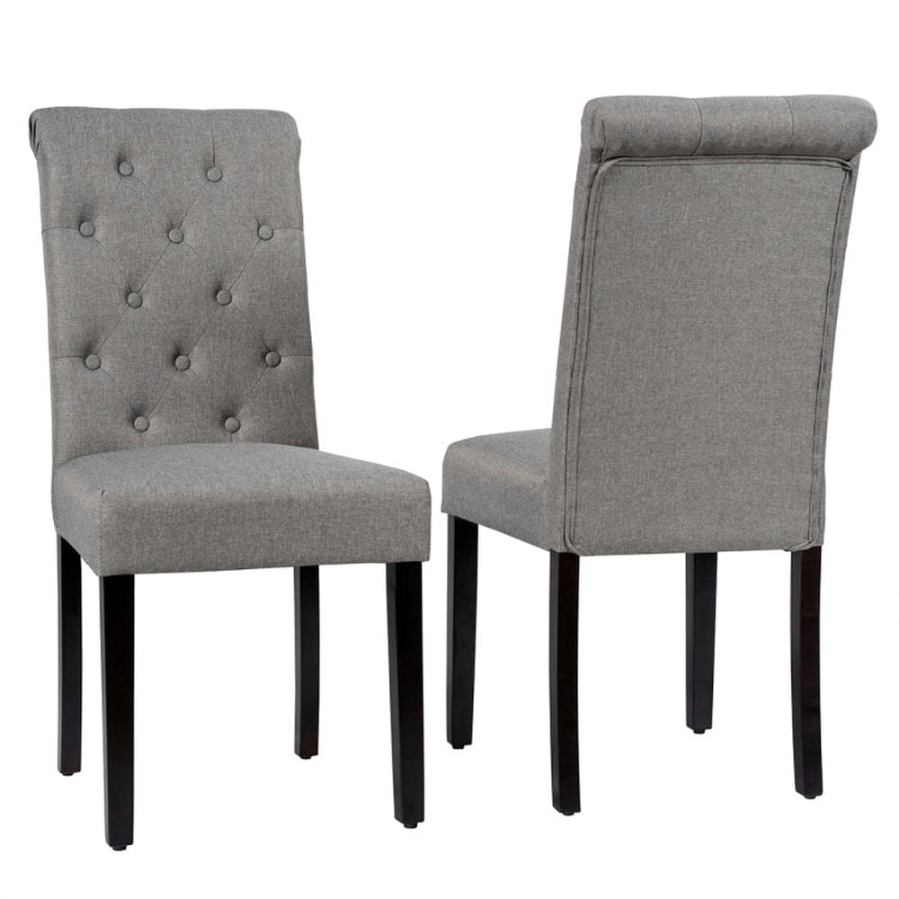 Hommoo Dining Chairs, Kitchen Chairs Trattoria Chairs,2 Pieces Tufted Dining Chair Set with Adjustable Anti-Slip Foot Image 4