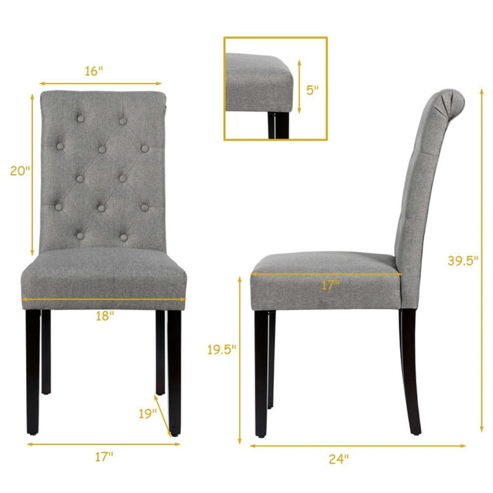 Hommoo Dining Chairs, Kitchen Chairs Trattoria Chairs,2 Pieces Tufted Dining Chair Set with Adjustable Anti-Slip Foot Image 5