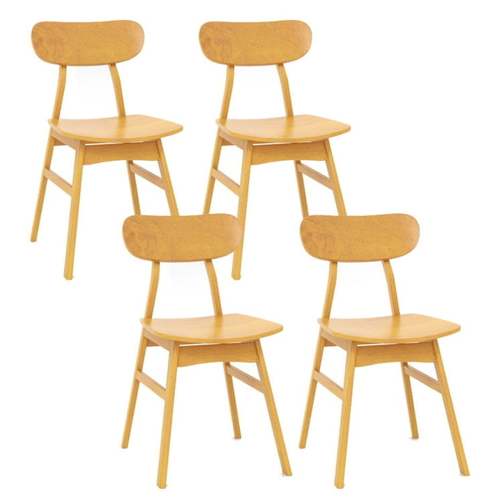 Hommoo Modern Farmhouse Wood Dining Chair Set of 4 with Oak Finish, Natural Image 1