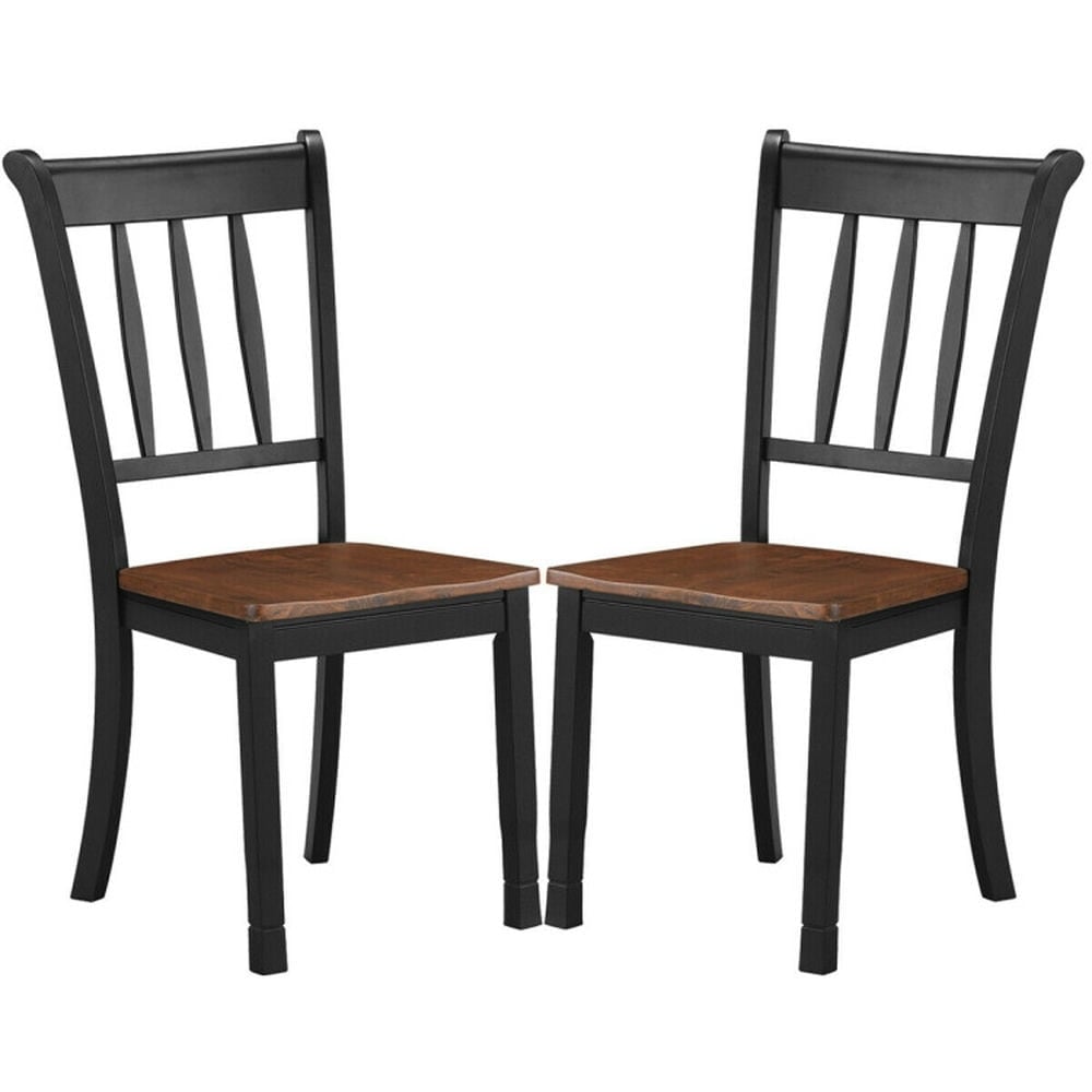 Hommoo Dining Chairs, Kitchen Chairs Trattoria Chairs,2 Pieces Solid Whitesburg Spindle Back Wood Dining Chairs-Black Image 1