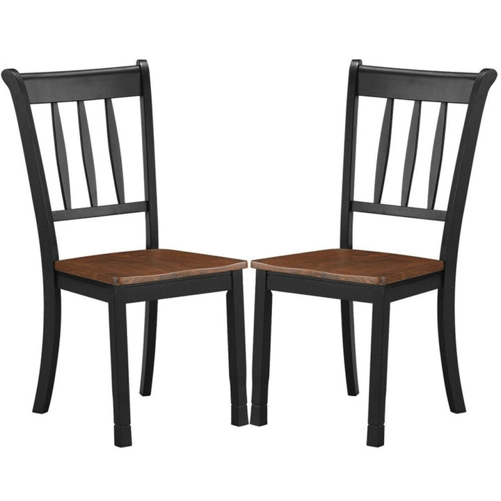 Hommoo Dining Chairs, Kitchen Chairs Trattoria Chairs,2 Pieces Solid Whitesburg Spindle Back Wood Dining Chairs-Black Image 1