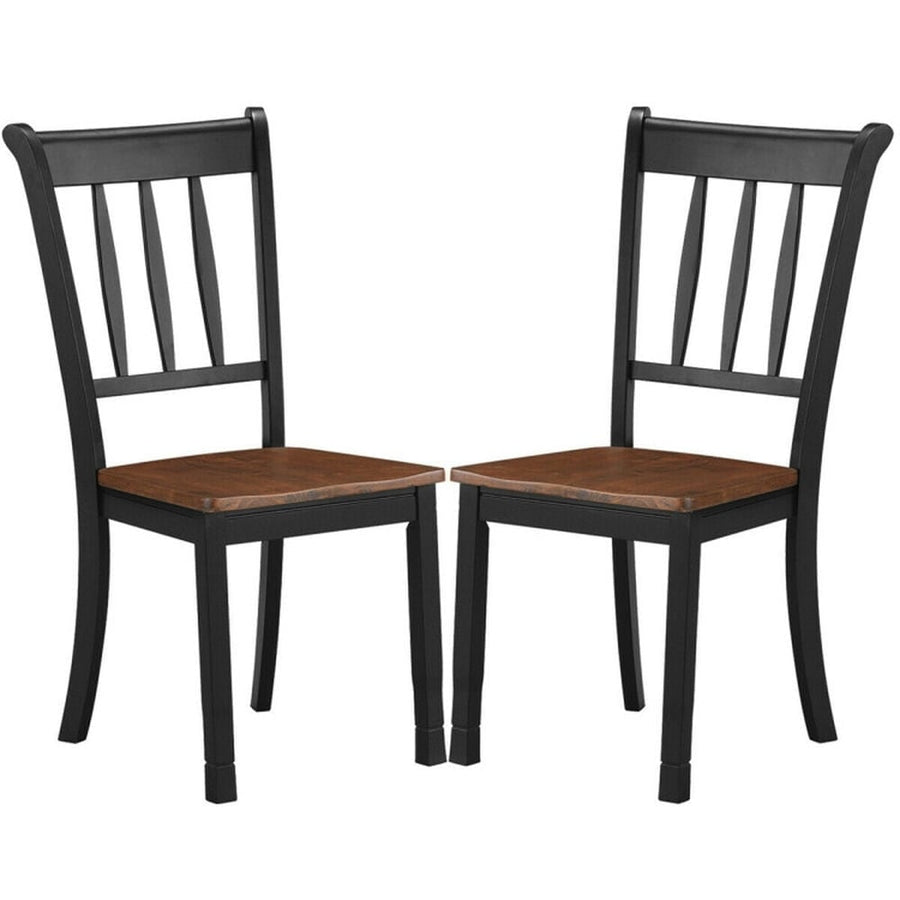 Hommoo Dining Chairs, Kitchen Chairs Trattoria Chairs,2 Pieces Solid Whitesburg Spindle Back Wood Dining Chairs-Black Image 1