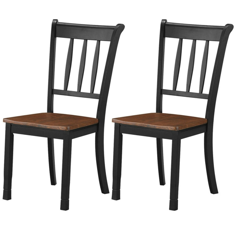 Hommoo Dining Chairs, Kitchen Chairs Trattoria Chairs,2 Pieces Solid Whitesburg Spindle Back Wood Dining Chairs-Black Image 2