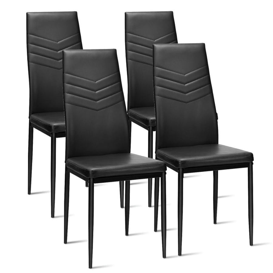 Hommoo Dining Chairs, Kitchen Chairs Trattoria Chairs,Set of 4 High Back Dining Chairs with PVC Leather and Non-Slip Image 1