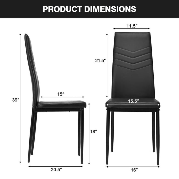 Hommoo Dining Chairs, Kitchen Chairs Trattoria Chairs,Set of 4 High Back Dining Chairs with PVC Leather and Non-Slip Image 3