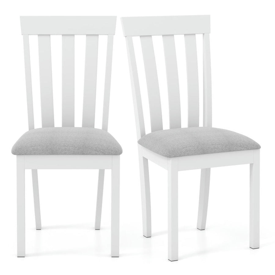 Hommoo Dining Chairs, Dining Chair Set of 2 Upholstered Wooden Kitchen Chairs with Padded Seat and Rubber Wood Image 1