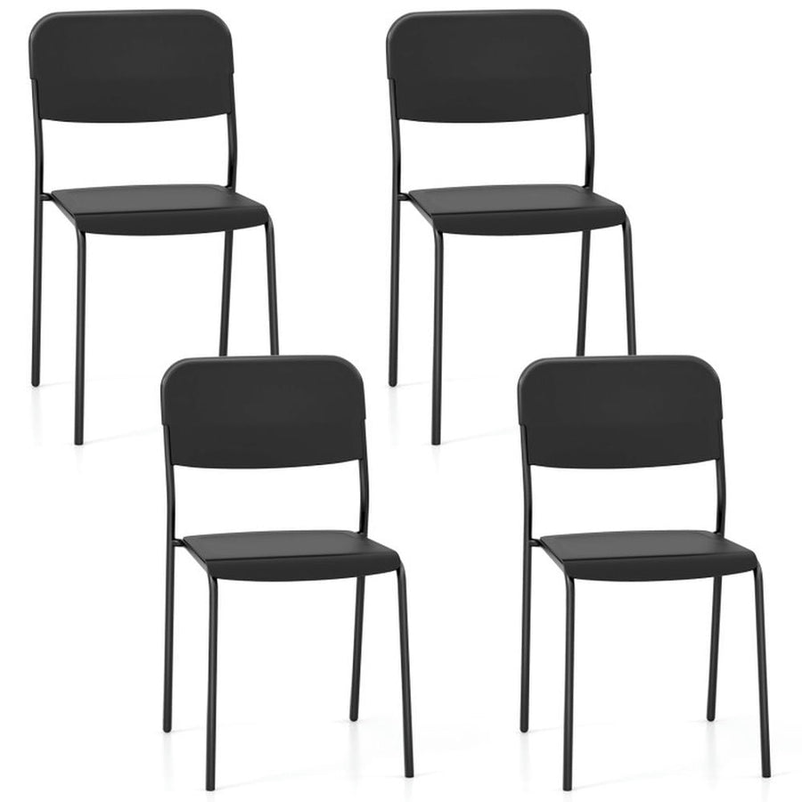 Hommoo Dining Chair,Dinner Chair,Modern Dining Chairs Set of 4 with Tilted Backrest and Sturdy Metal Legs-Black Image 1