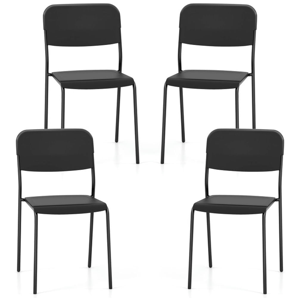 Hommoo Dining Chair,Dinner Chair,Modern Dining Chairs Set of 4 with Tilted Backrest and Sturdy Metal Legs-Black Image 3