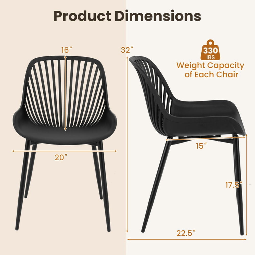 Hommoo Dining Chair,Dinner Chair,Modern Kitchen Chairs with Metal Legs Cutout Backrest Curved Seat for Dining Room Home Image 2