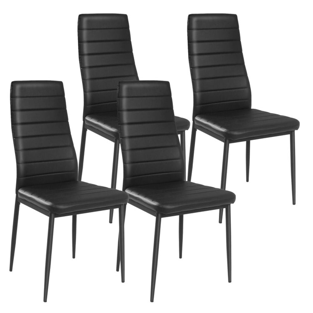 Hommoo Dining Chairs, Kitchen Chairs Trattoria Chairs,4 Pieces Modern Leather Dinning Chairs Set with Metal Frame Image 1