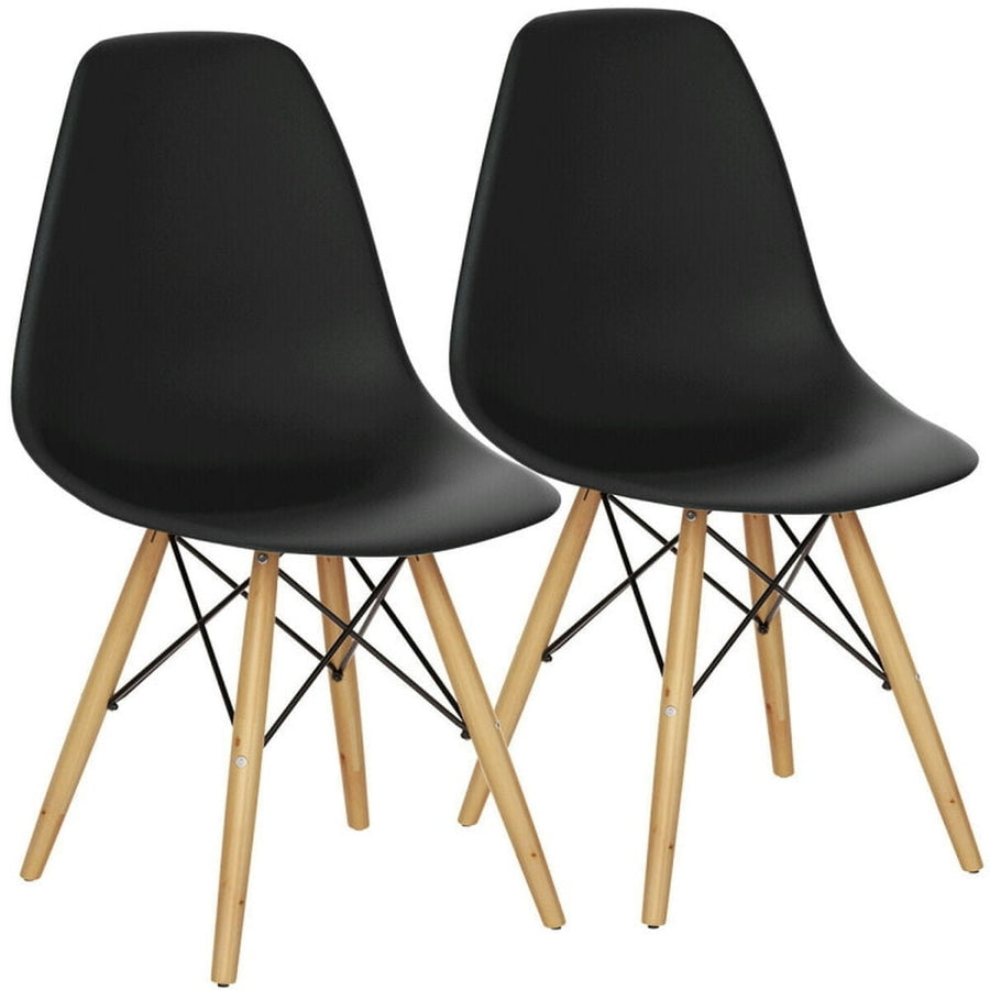 Hommoo Dining Chairs, Kitchen Chairs Trattoria Chairs,Set of 2 Mid-Century Modern DSW Dining Side Chair-Black Image 1