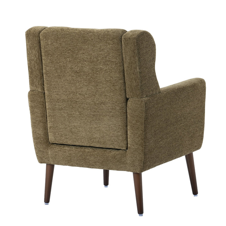 Hommoo Reading Arm Living Room Comfy Accent Chairs for Bedroom, Comfy Upholstered Single Sofa Avocado Image 3